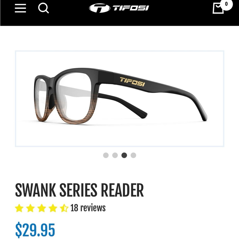 Tifosi Optics Swank Series Reader Glasses 1.5 - Black and Brown